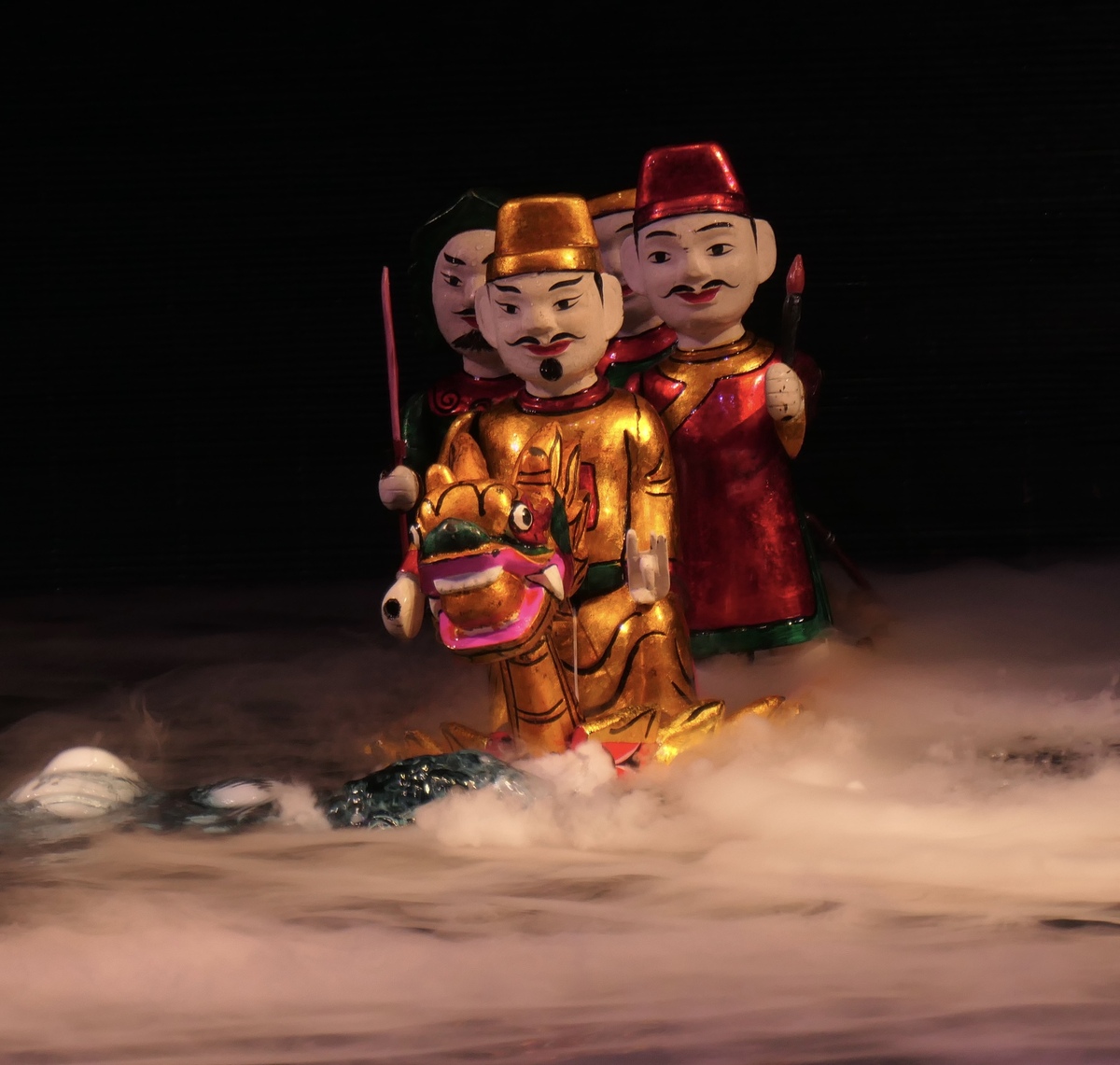 Théâtre de marionnettes, Hanoi, détail de marionnettes