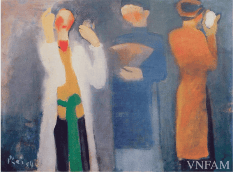 Musée des beaux Arts Hanoï, peinture sur soie : Lương Xuân Đoàn