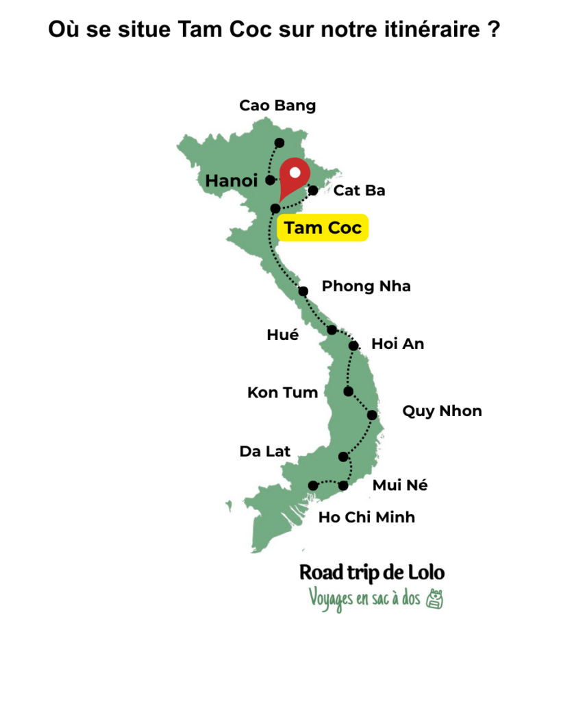 Tam Coc et Ninh Binh, les situer sur une carte