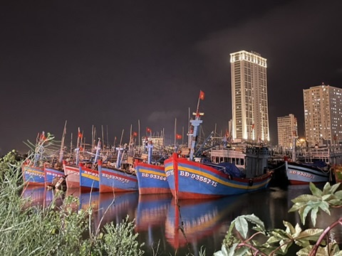 Quy Nhon, le port la nuit