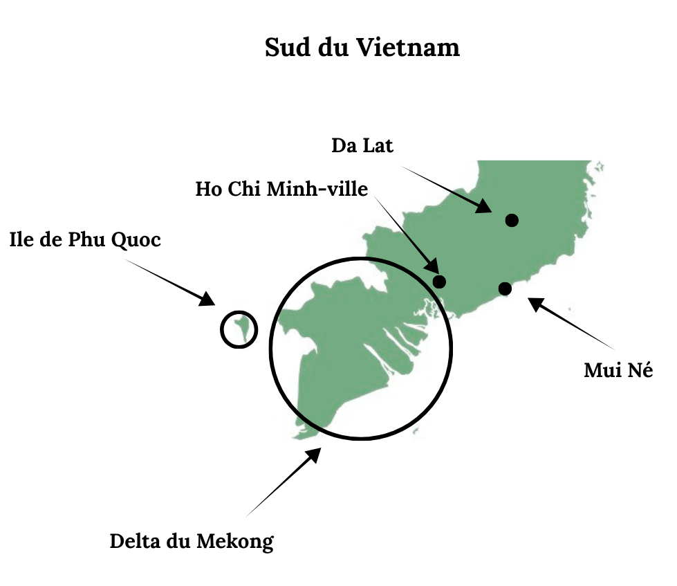 principales etapes du sud du vietnam